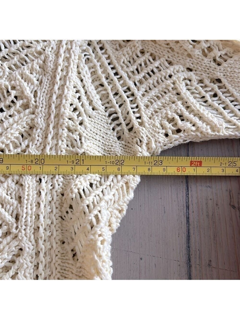 NWT. VINCE Lace Patchwork Pullover Organic Cotton Sweater in Pale Yellow size L - Picture 8 of 11